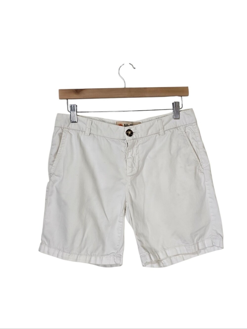 Mollusk Ivory Chino Shorts Women's 6 Organic Cotton Summer